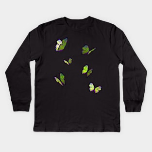 butterflies venom green Kids Long Sleeve T-Shirt